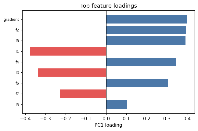 Top feature loadings